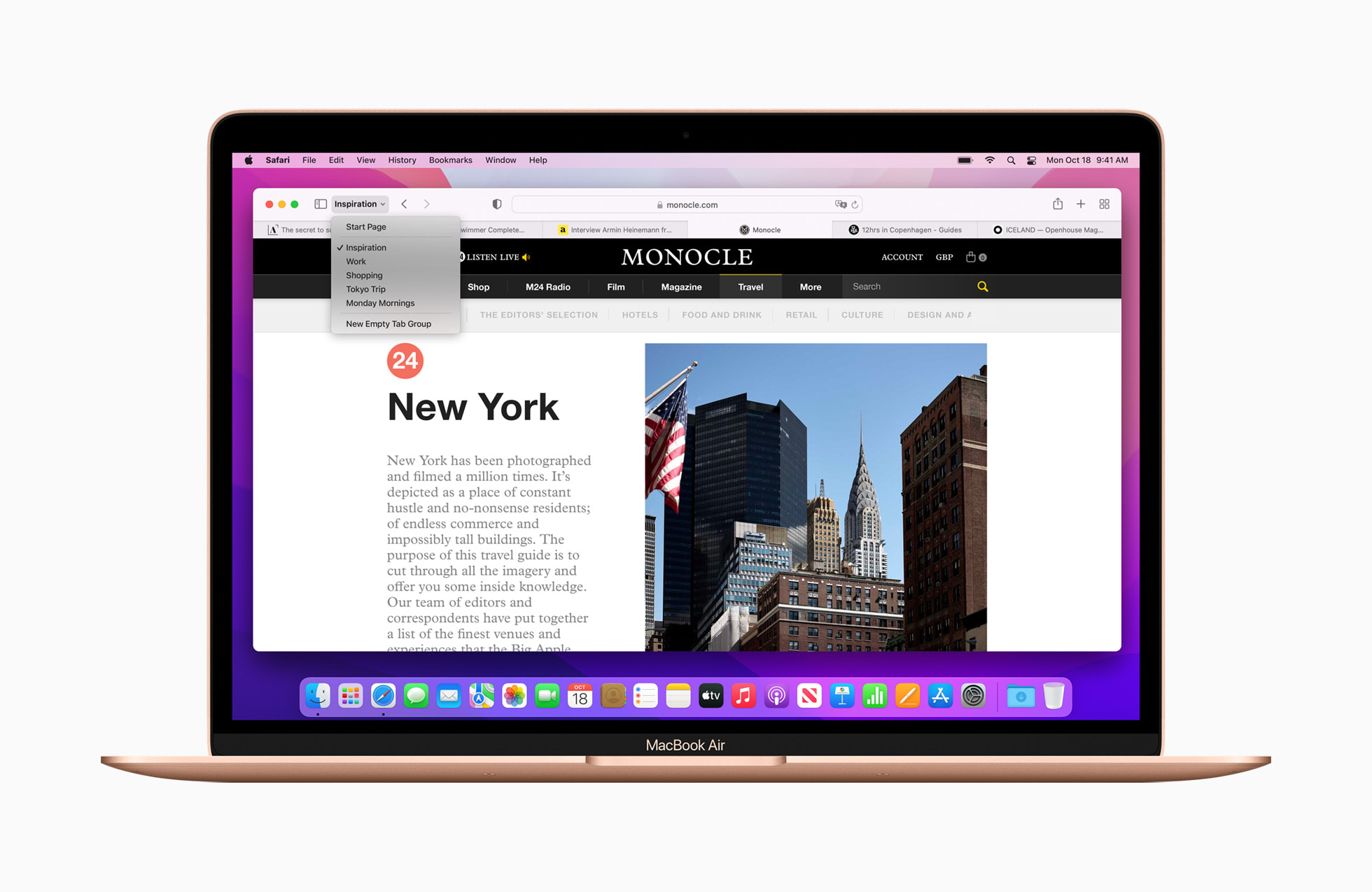 Apple macOS Big Sur, Safari rediseñado